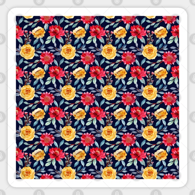 Floral Seamless Pattern Sticker by MarjanShop